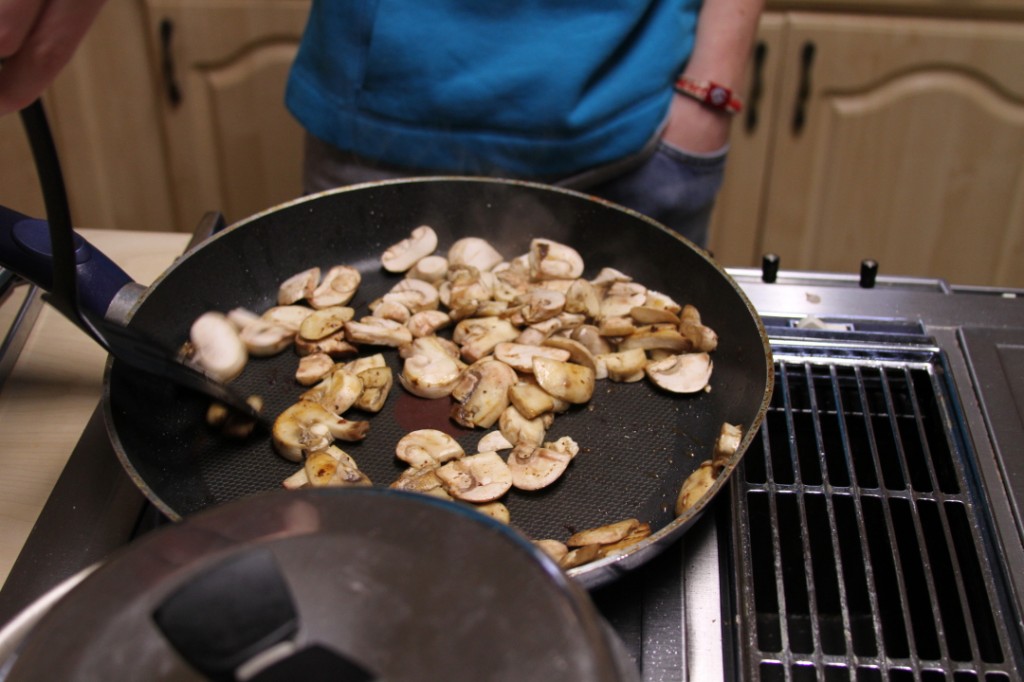 mushrooms in the pan