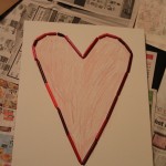 The beginnings of my heart crayon art.